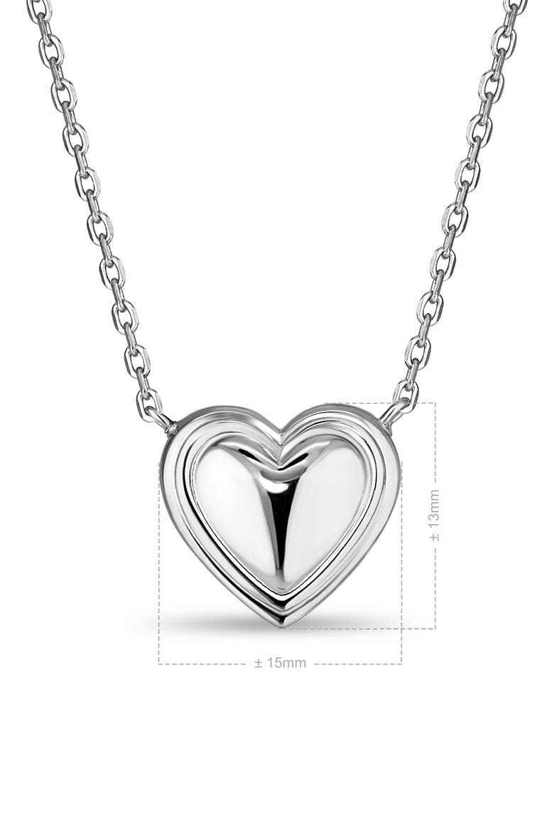 Contoured Heart Pendant Necklace, Alternate, color, SILVER