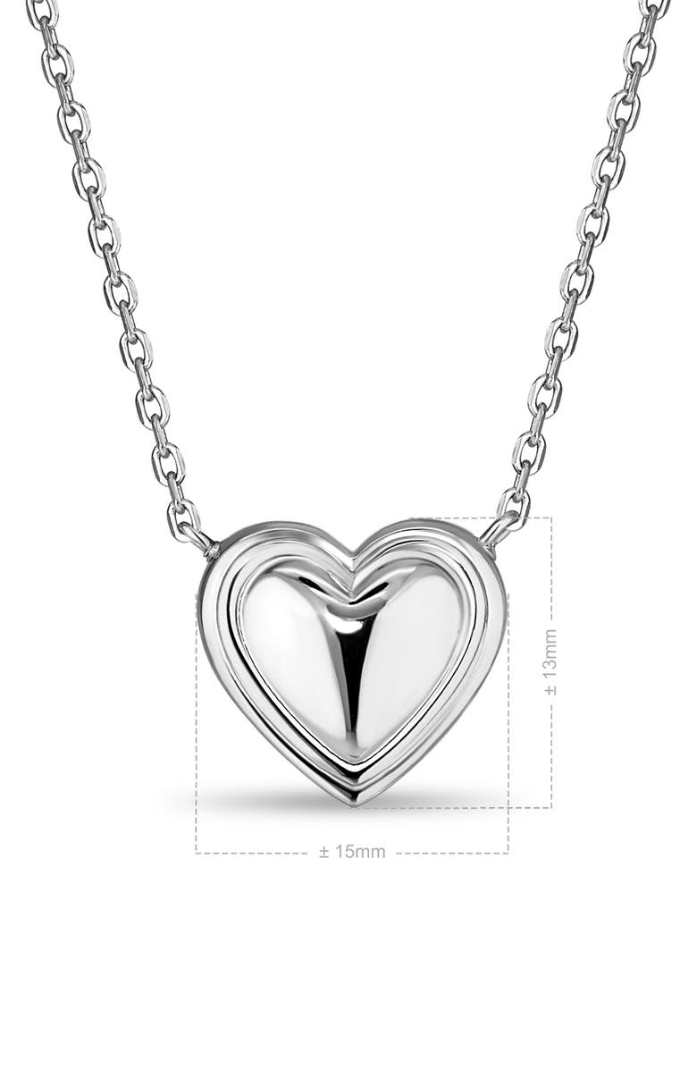 DEVATA Contoured Line Heart Pendant Necklace, Alternate, color, Silver