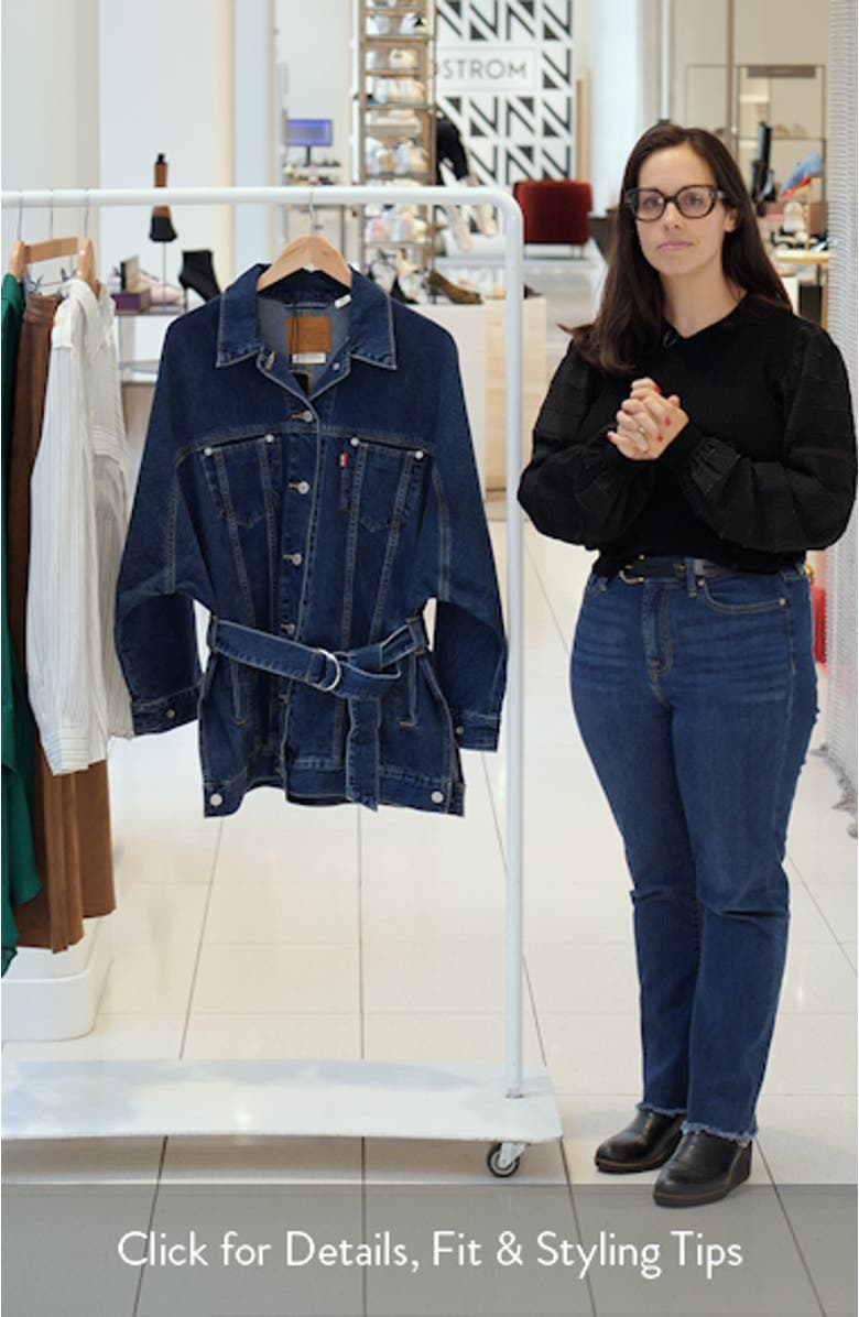 Belted Denim Trucker Jacket, sales video thumbnail