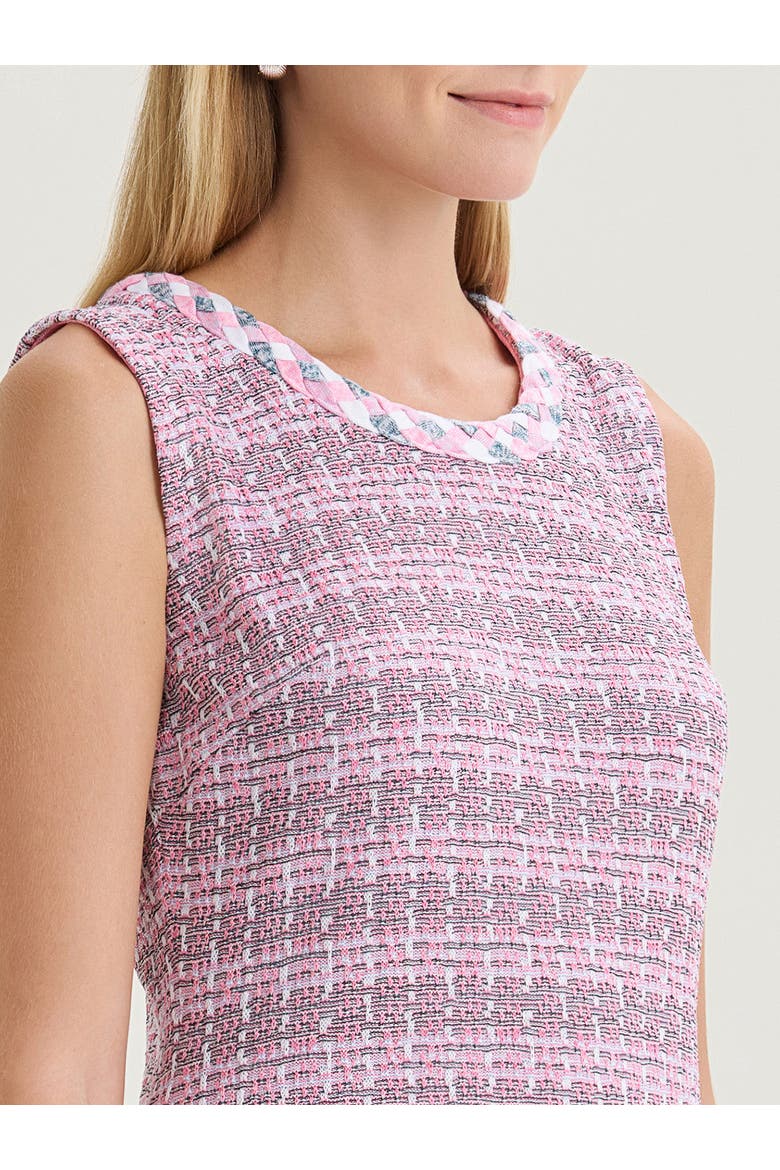 Braided Trim Tweed Knit Sheath Dress, Alternate, color, Pink Parfait