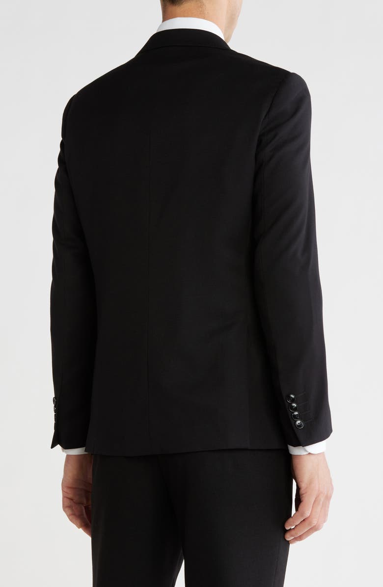 Tahari Slim Fit Sharkskin Blazer, Alternate, color, Black