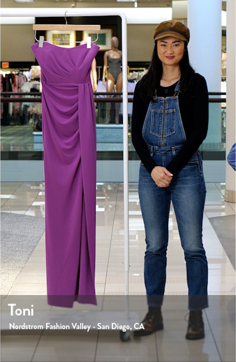 Pamela Pleated Strapless Gown, sales video thumbnail