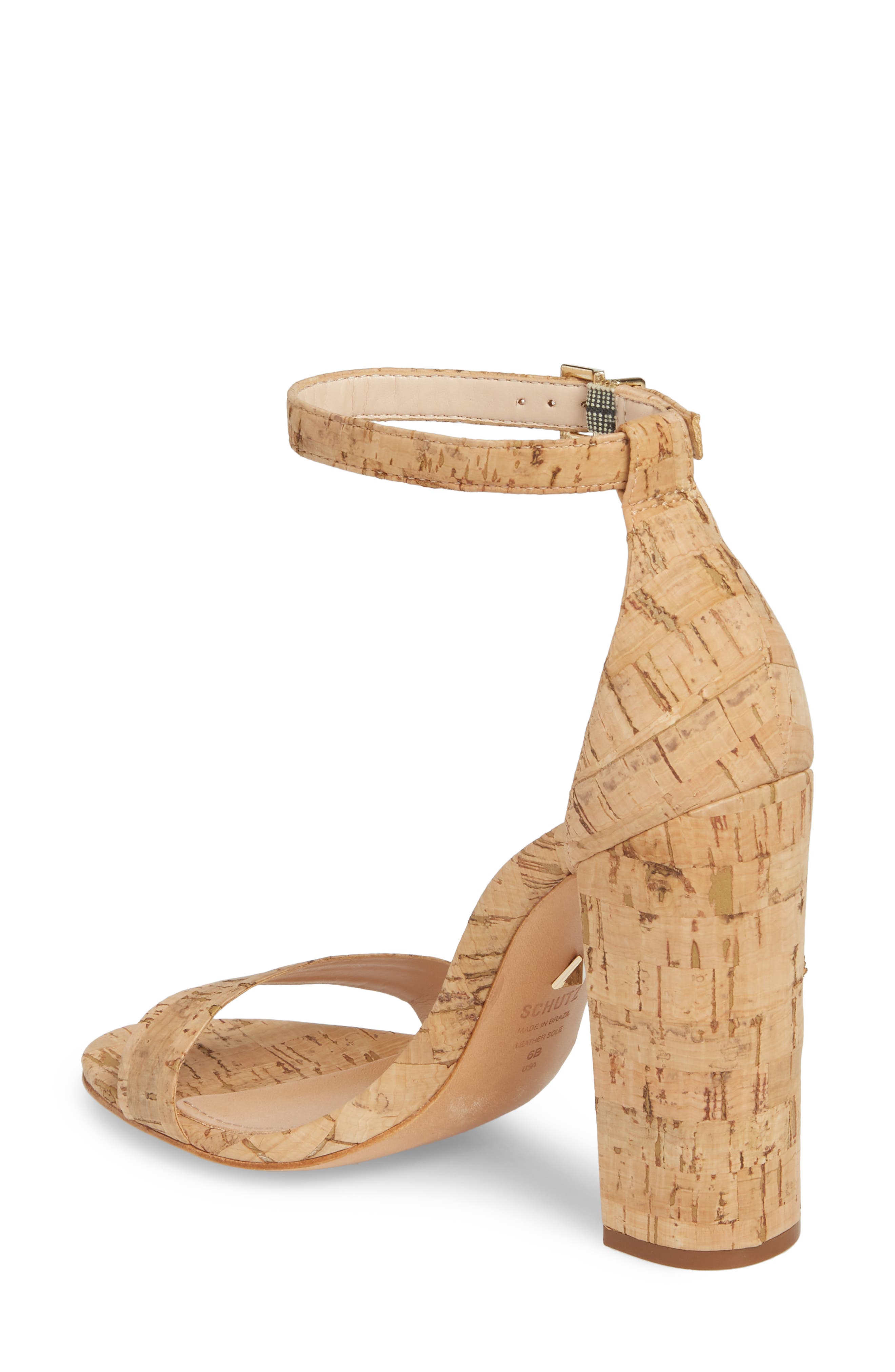 Schutz Enida Sandal, Alternate, color, Cork