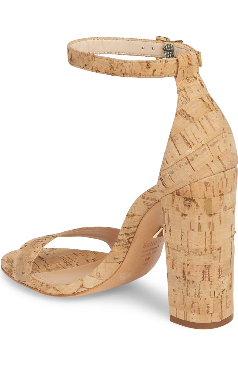 Schutz Enida Sandal, Alternate, color, Cork