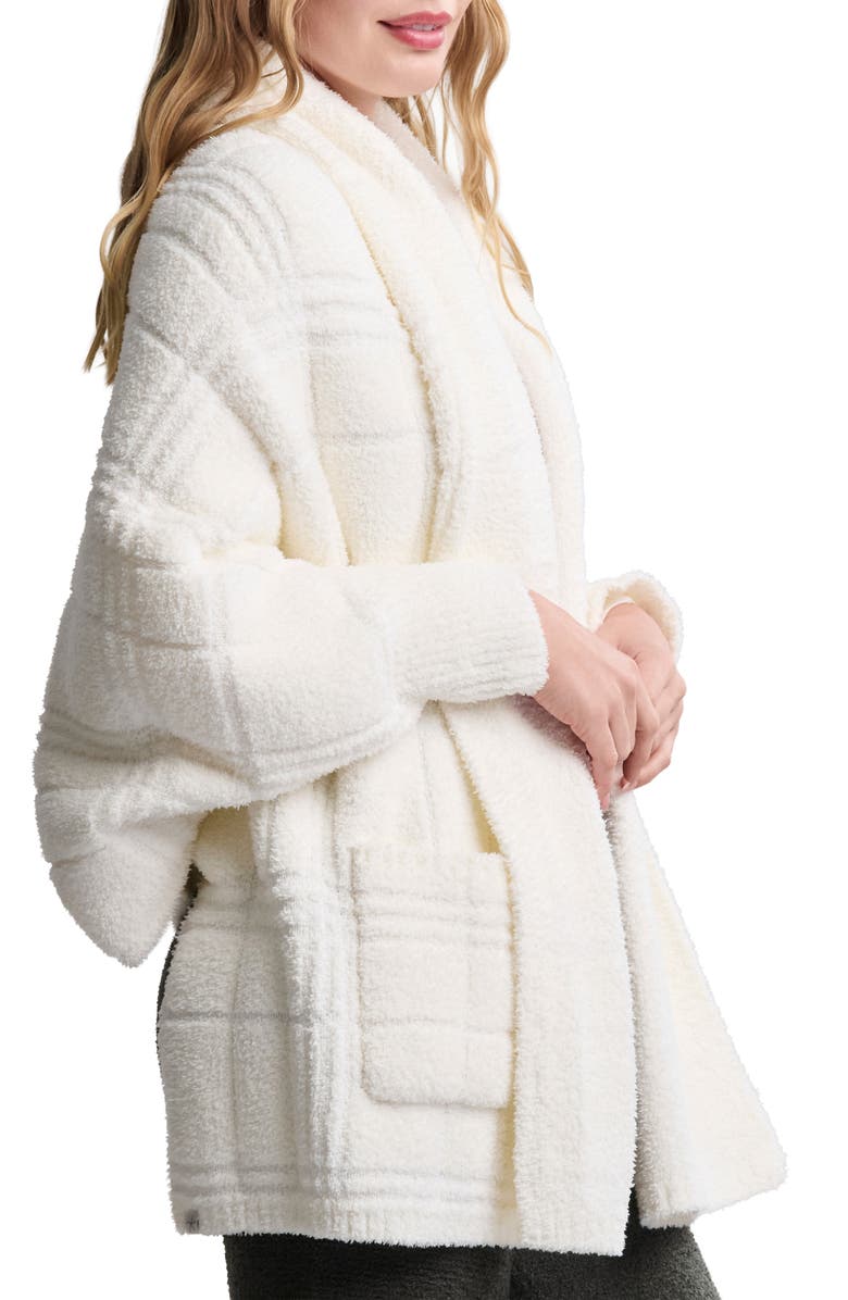 Barefoot Dreams<sup>®</sup> CozyChic<sup>®</sup> Tonal Plaid Open Front Cardigan, Alternate, color, Pearl