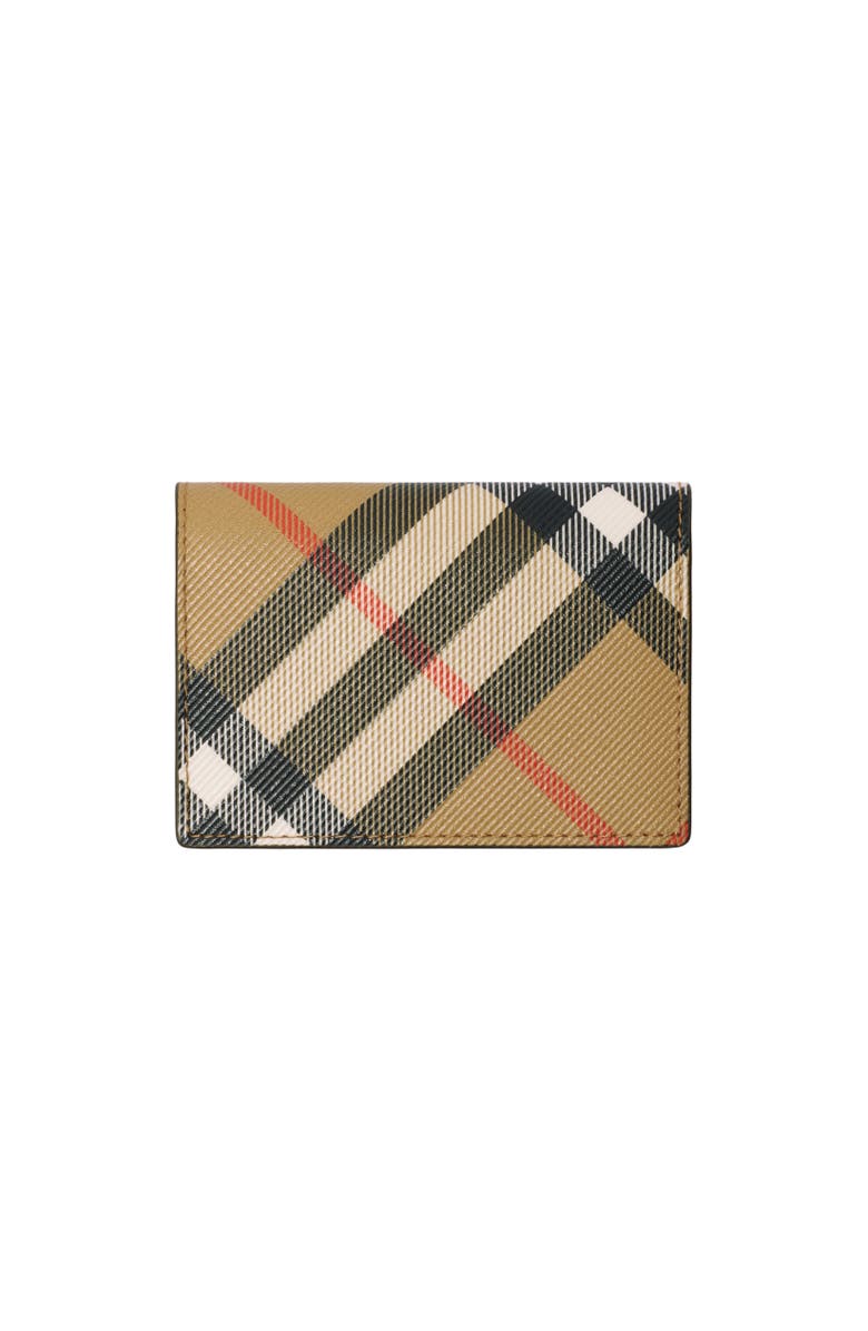 Burberry Check Folding Card Case, Alternate, color, Sand