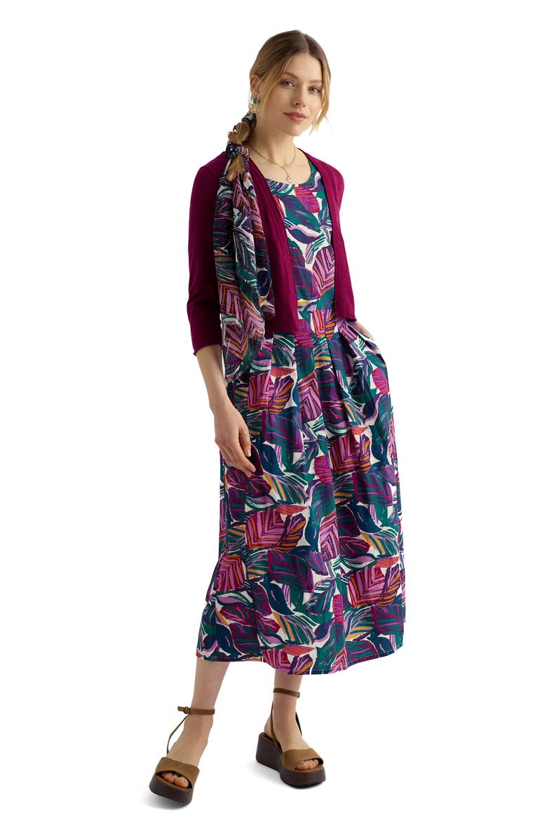 Seasalt Cornwall Vanessa Open Front Organic Cotton Crop Cardigan, Alternate, color, Knit Melange Dark Freesia