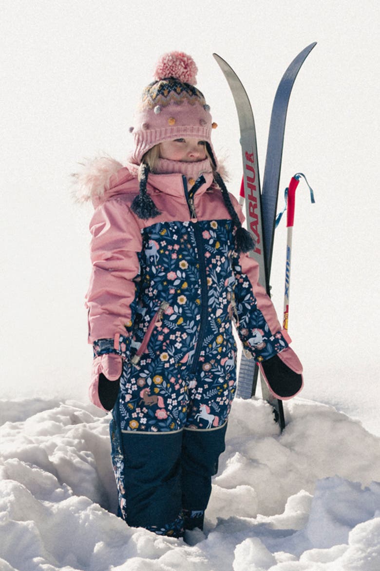 Discover Unicorn Detachable Hood One Piece Snowsuit, Alternate, color, Blue and Pink Unicorn Print