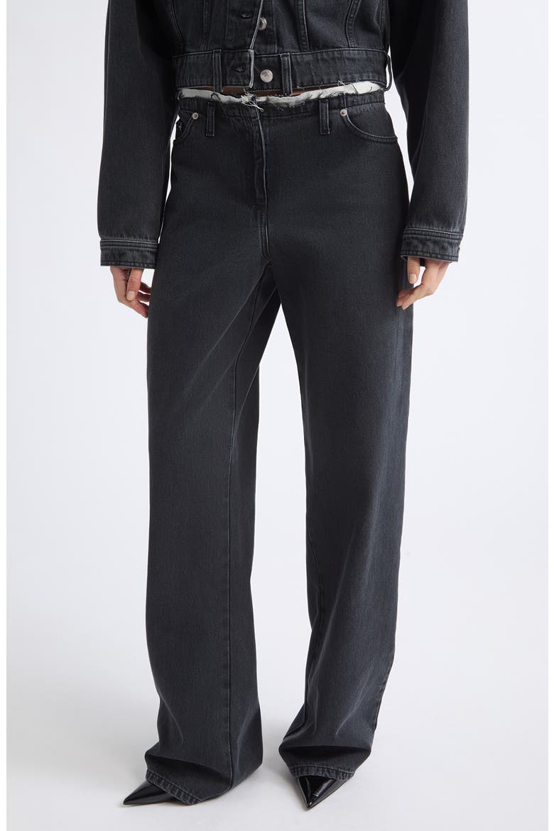 Po Wood Print Straight Leg Pants, Main, color, BLACK