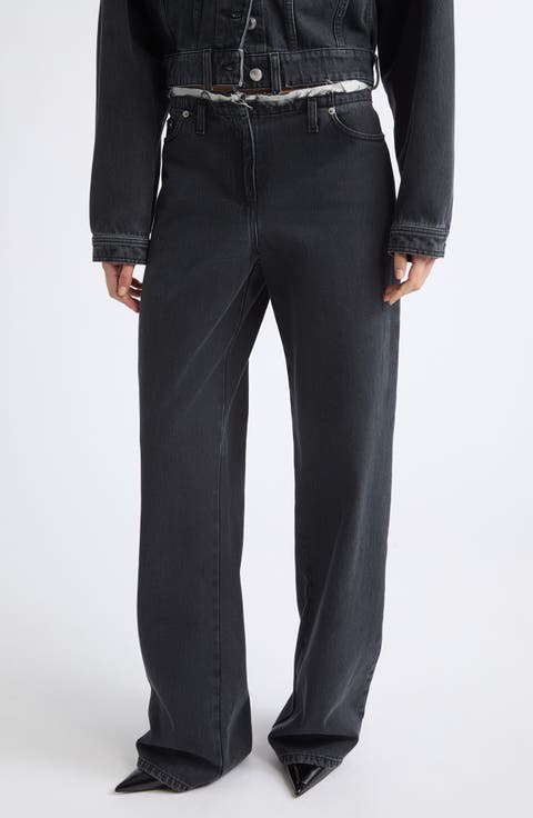 Po Wood Print Straight Leg Pants