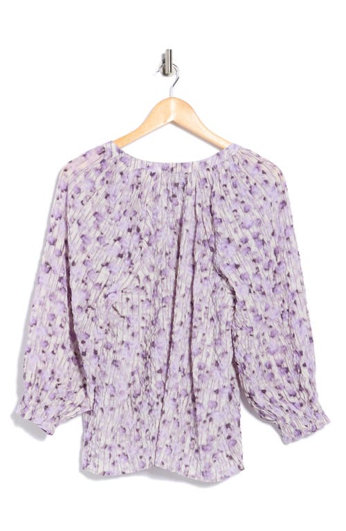 Bobeau Three-quarter Sleeve Smocked Top