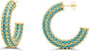 SHYMI Colored Crystal Pavé Hoop Earrings