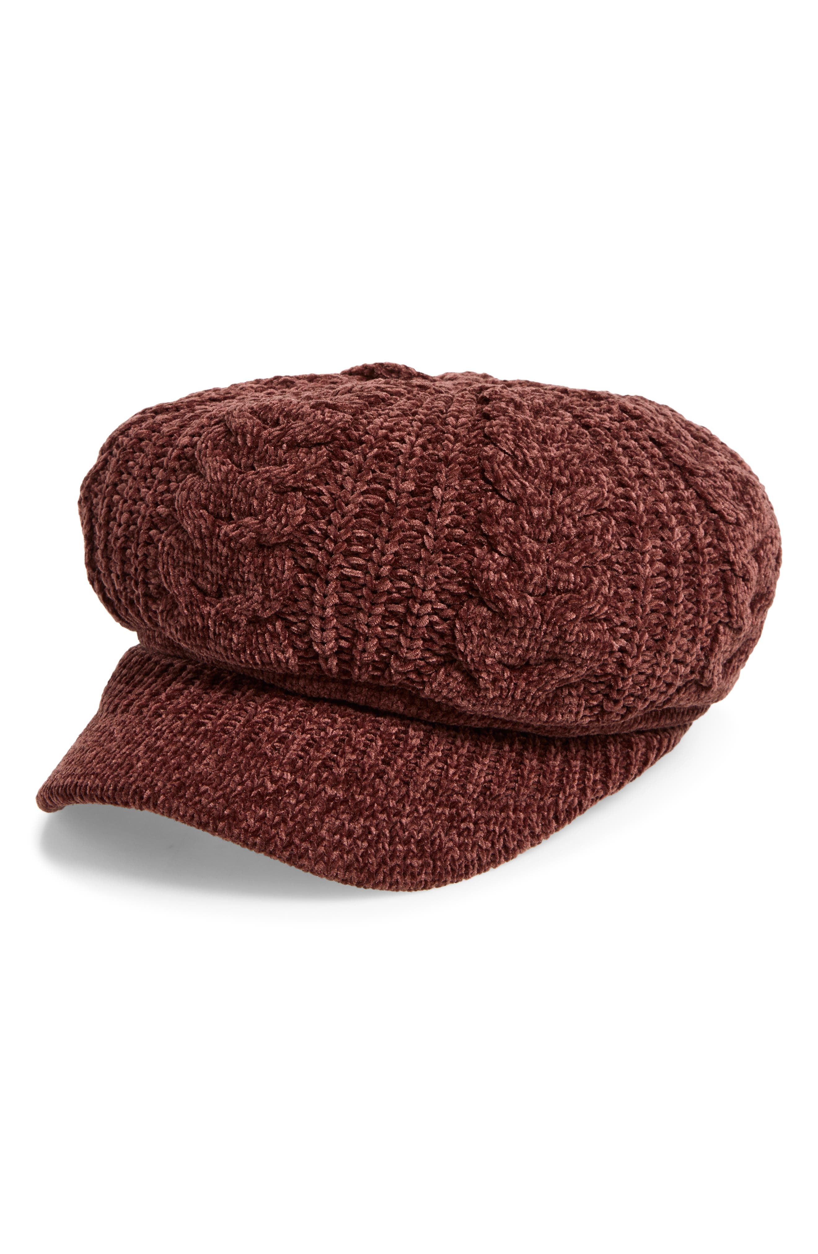 Chenille Cable Knit Slouchy Beanie