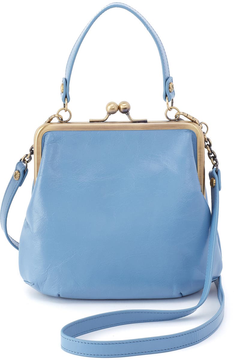 HOBO Alba Leather Frame Crossbody Bag, Main, color, Faded Denim