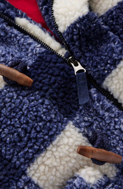 Boden Borg Duffle Coat Navy Gingham  In Multi