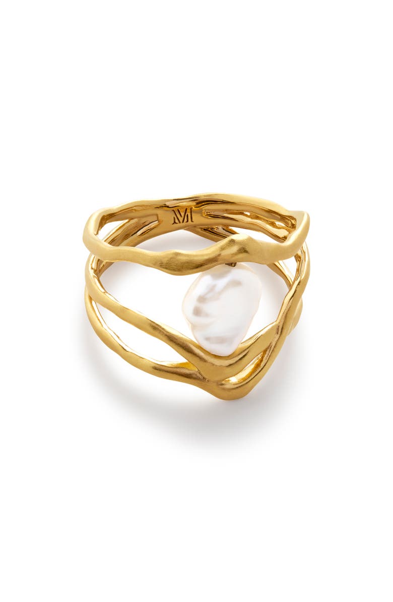Monica Vinader Amy Powney Keshi Pearl Ring, Main, color, 18Ct Gold Vermeil / Pearl