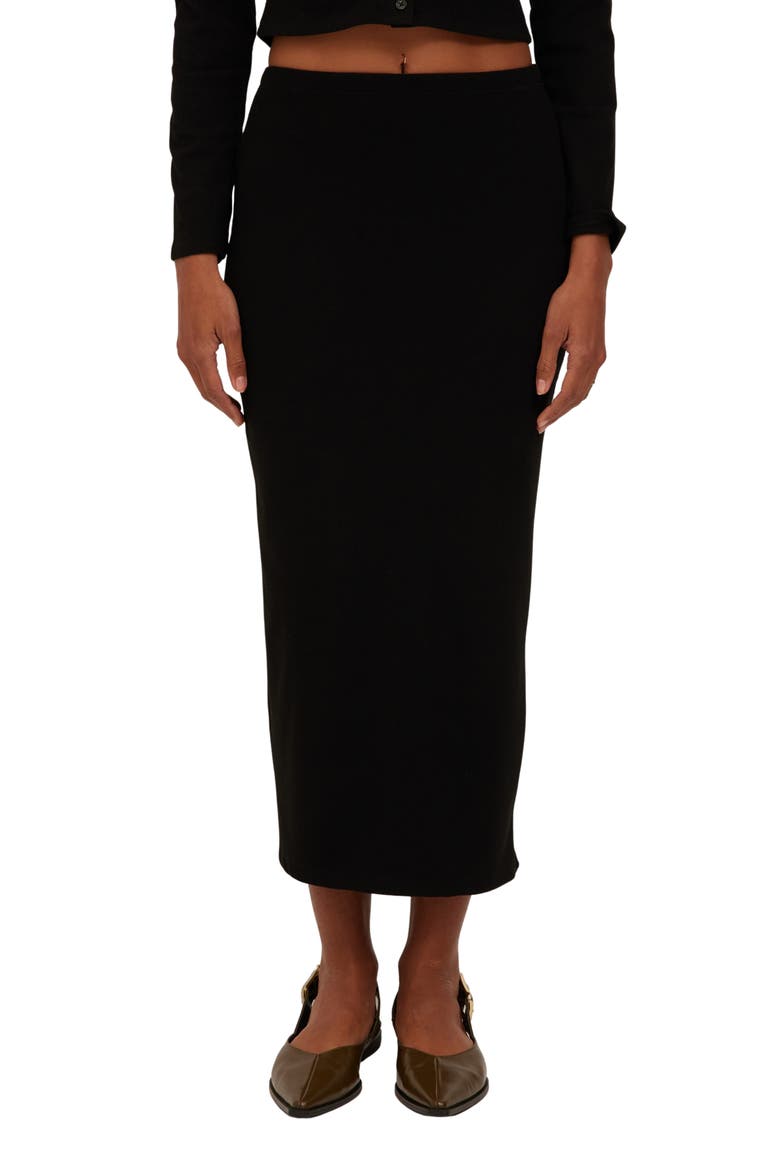 Del Rey Midi Skirt, Main, color, BLACK
