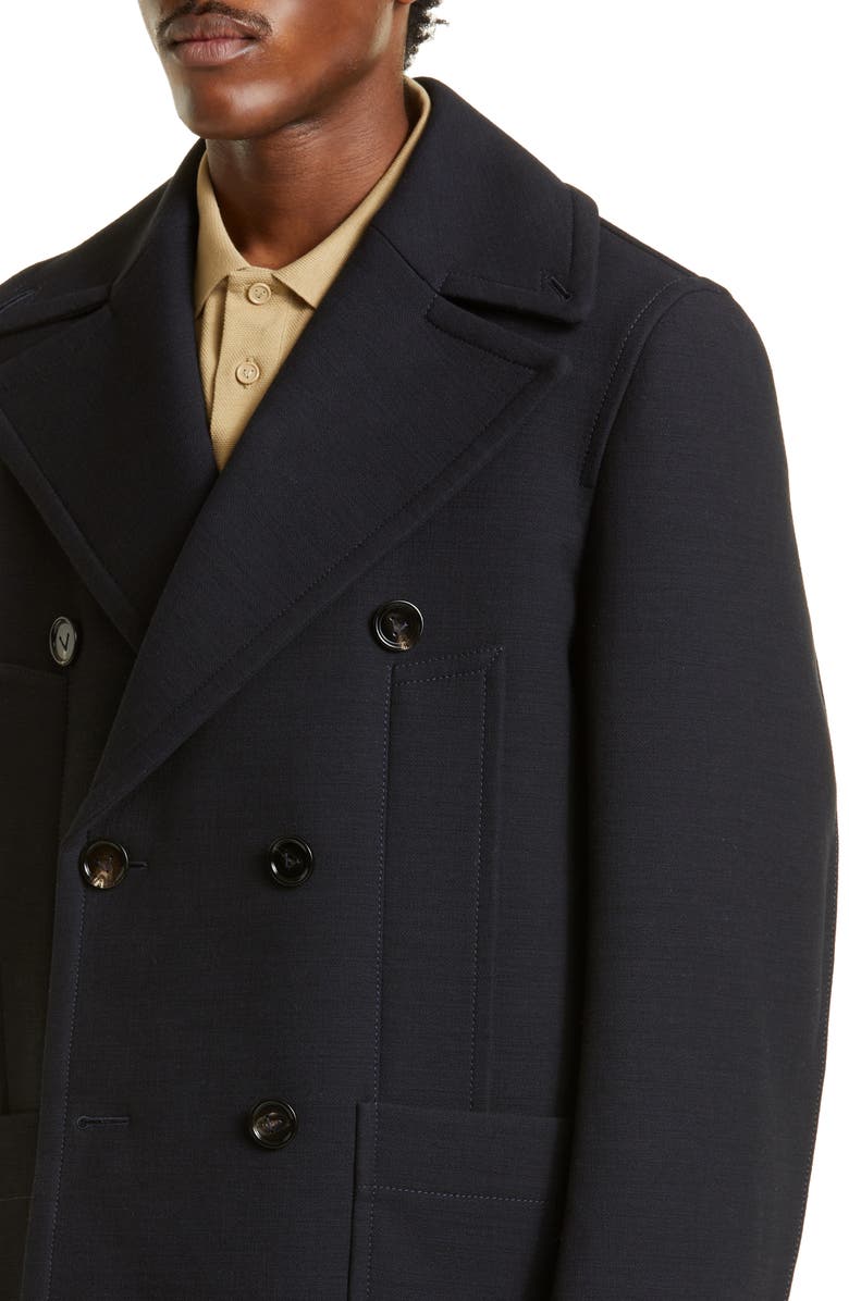 Bottega Veneta Curved Construction Oversize Peacoat, Alternate, color,