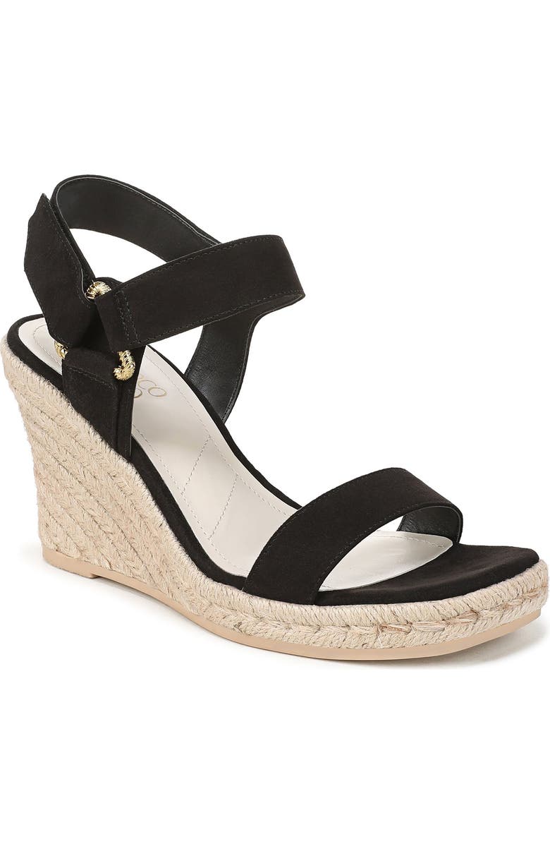 Franco Sarto Nissi Espadrille Wedge Sandal, Main, color, Black