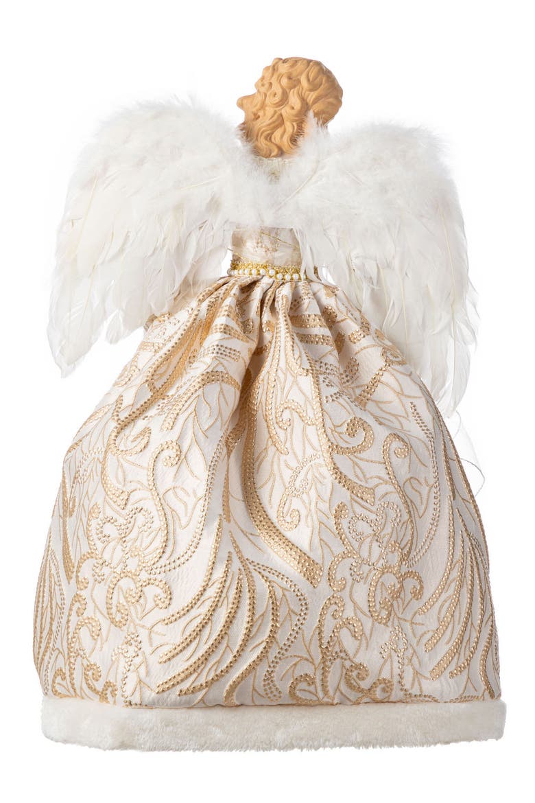 Faux Fur Christmas Elegant Angel Tree Topper, Alternate, color, White