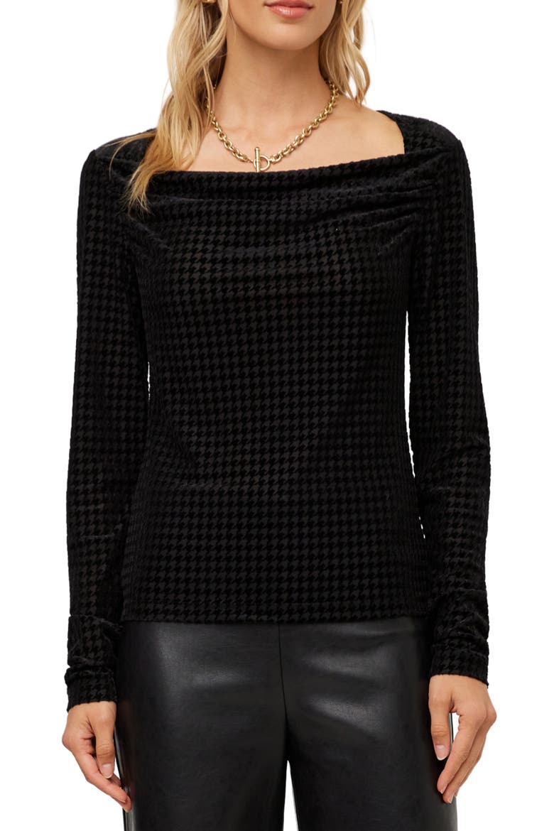 Payton Velvet Burnout Drape Top, Main, color, BLACK