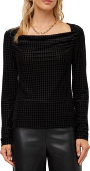 FIFTEEN TWENTY Payton Velvet Burnout Drape Top