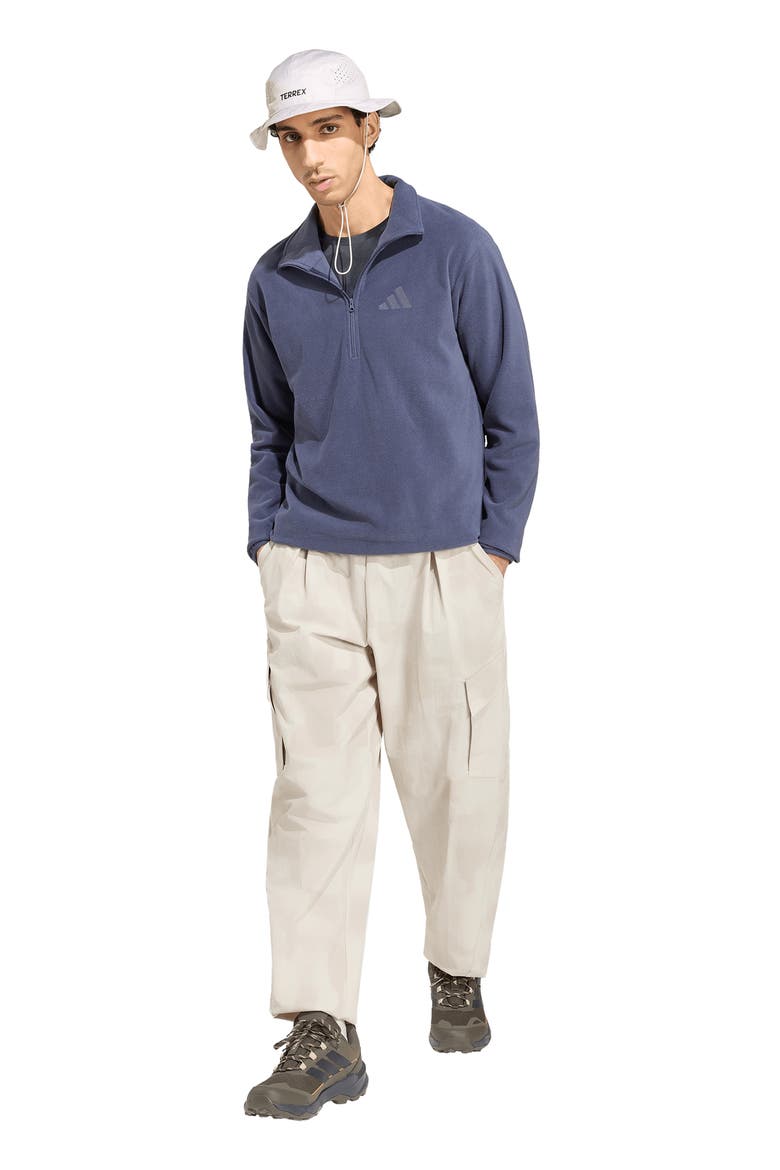 Essentials Quarter Zip Polar Fleece Pullover, Alternate, color, SHADOW NAVY