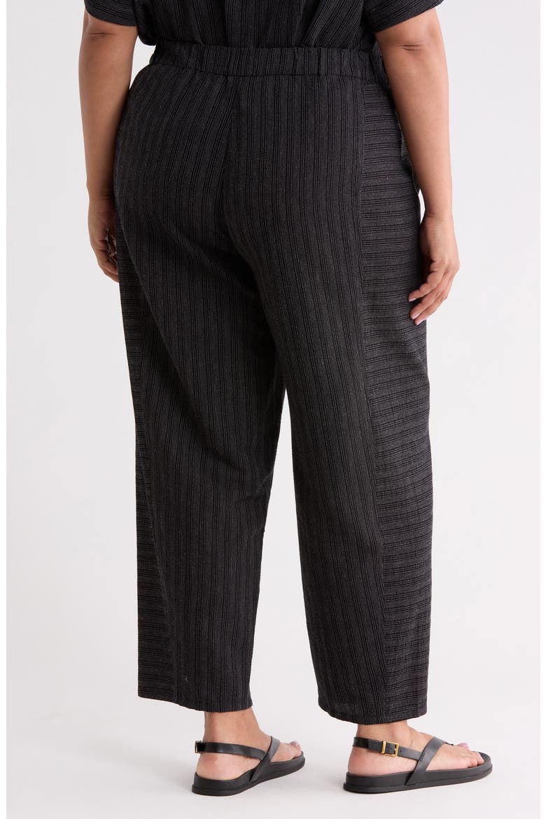 Pinstripe Lantern Ankle Pants, Alternate, color, BLACK/ WHITE