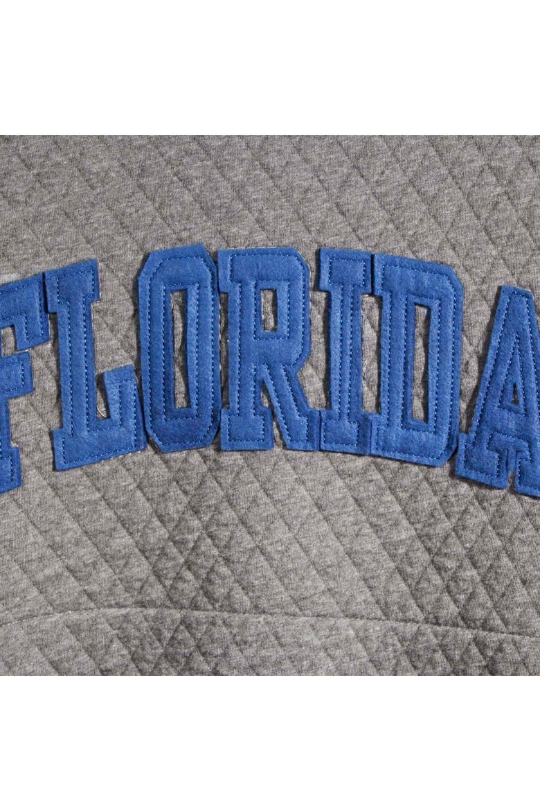 Women's Pressbox Heather Charcoal Florida Gators Moose Quilted Pullover Sweatshirt, Alternate, color, Heather Gray