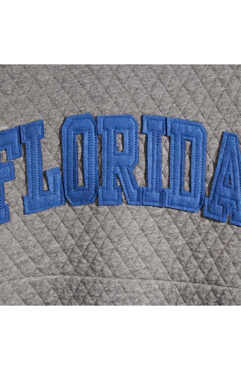 PRESSBOX Women's Pressbox Heather Charcoal Florida Gators Moose Quilted Pullover Sweatshirt, Alternate, color, Heather Gray