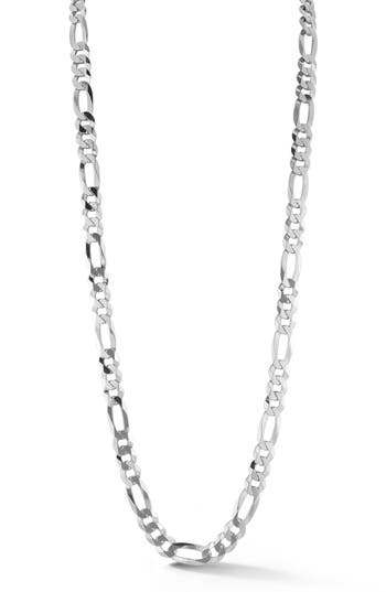 Yield Of Men Sterling Silver 11mm Figaro Chain Necklace In Silver