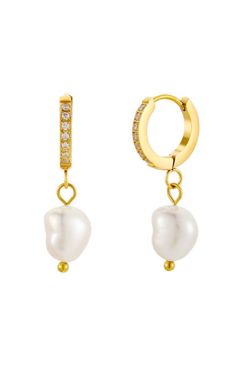 Freshwater Pearl Hoop Earrings
