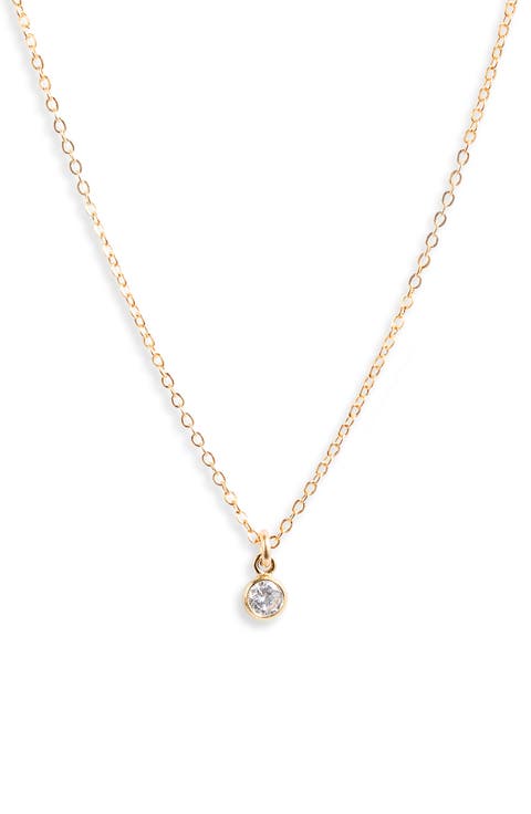 Birthstone Charm Pendant Necklace