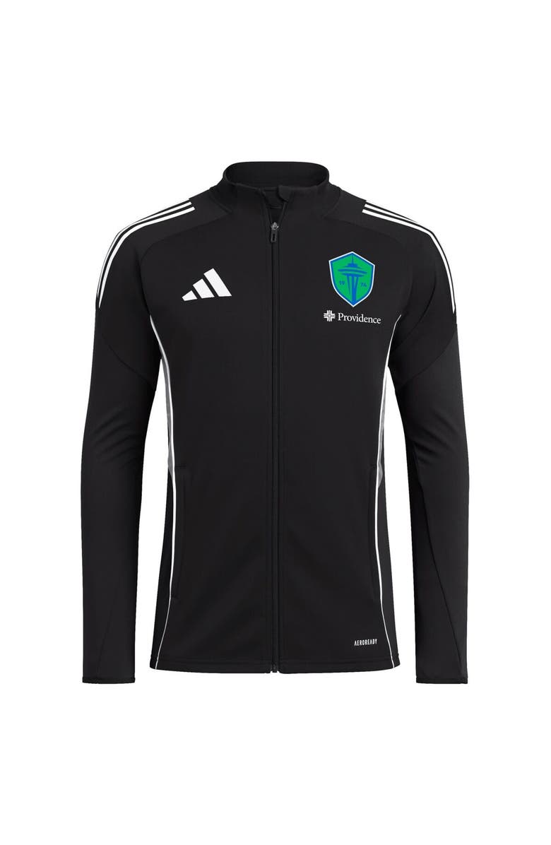 adidas Men's adidas Black Seattle Sounders FC 2025 Full-Zip Training Jacket, Alternate, color, Black
