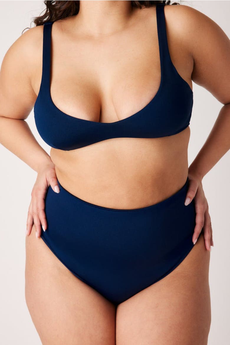 The Plunge Scoop Top, Alternate, color, Soft Navy