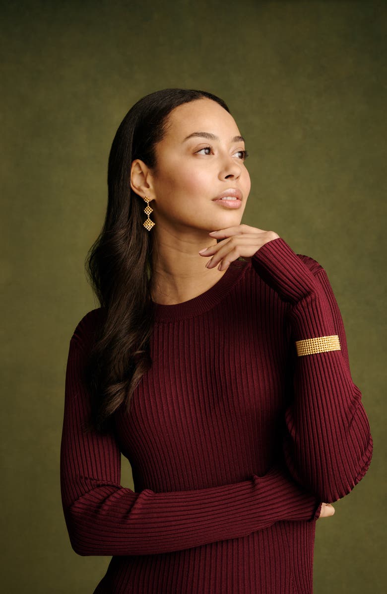 Ted Baker Boa Crystal Bobble Diamond Drop Earrings, Alternate, color, Gold Tone / Clear Crystal