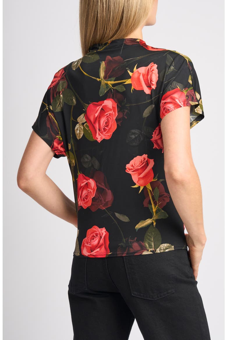 Valentina Rose Draped Neck Top, Alternate, color, RICH BLACK