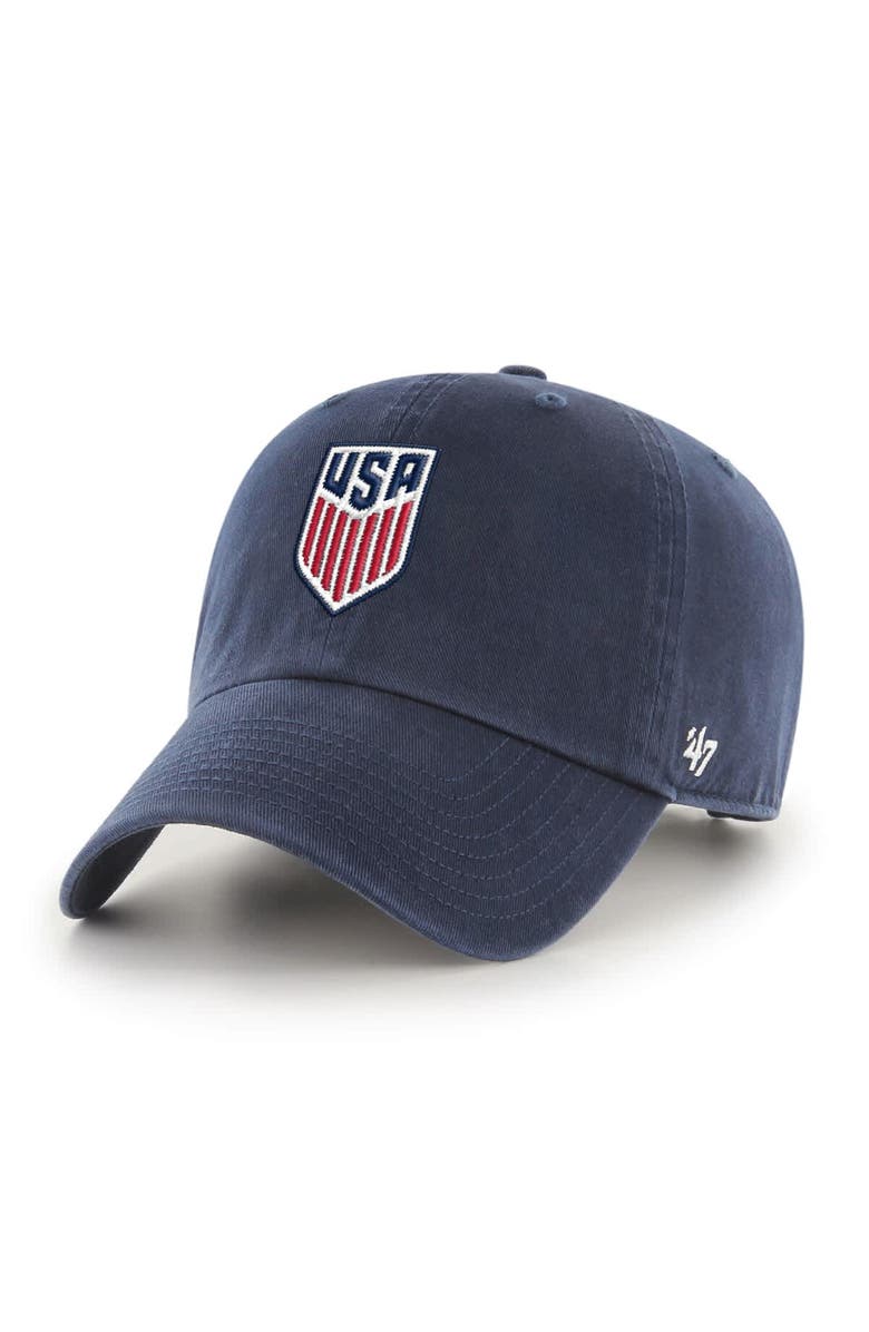 '47 Men's '47  Navy USMNT Crest Clean Up Adjustable Hat, Main, color, Navy