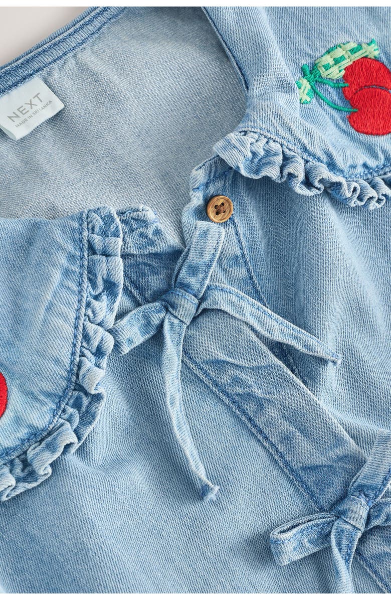 NEXT Kids' Cherry Collar Denim Top, Alternate, color, Blue