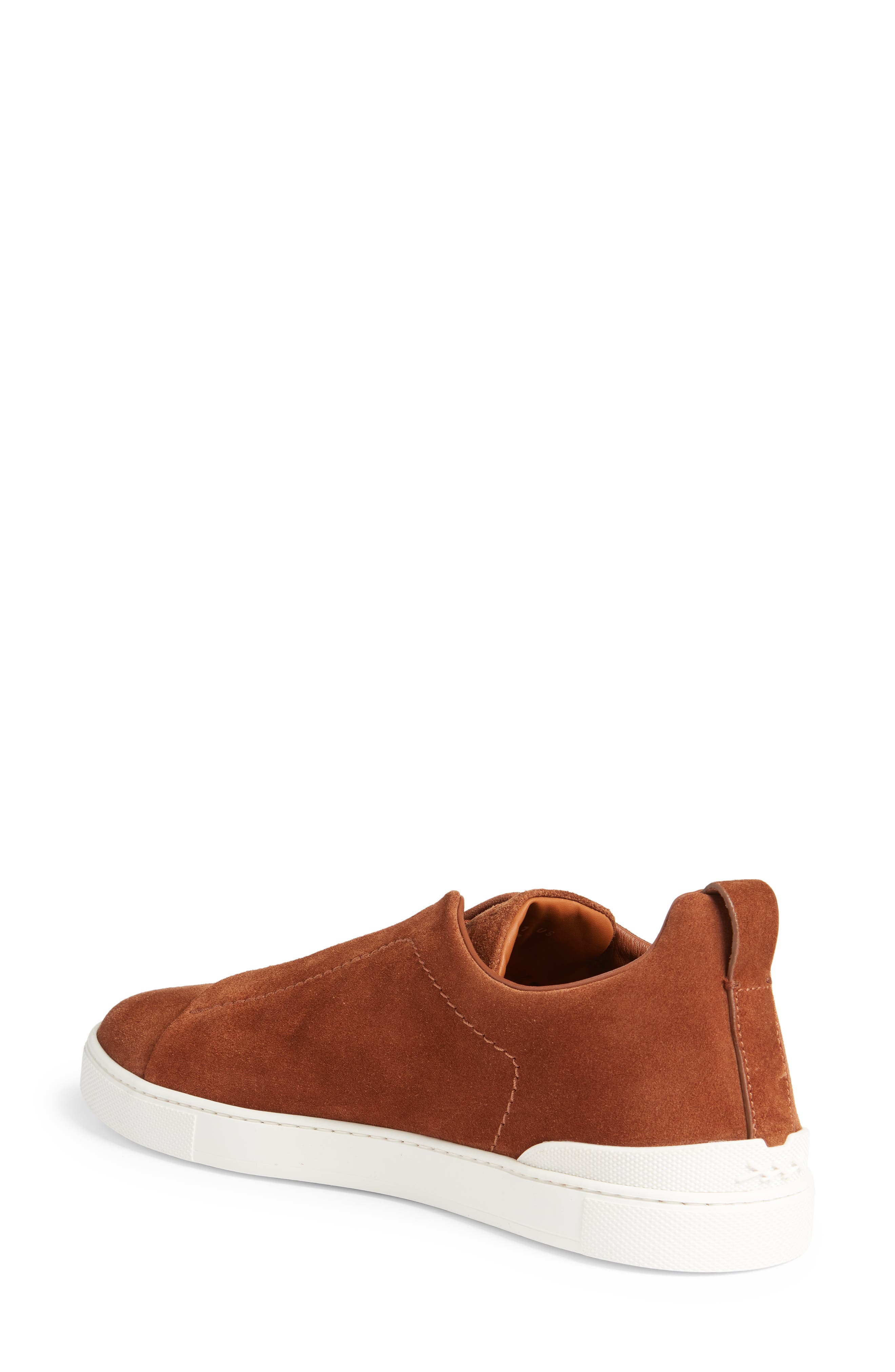 ZEGNA Triple Stitch Suede Slip-On Sneaker, Alternate, color, Vicuna