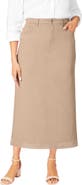 Jessica London Classic Cotton Denim Midi Skirt