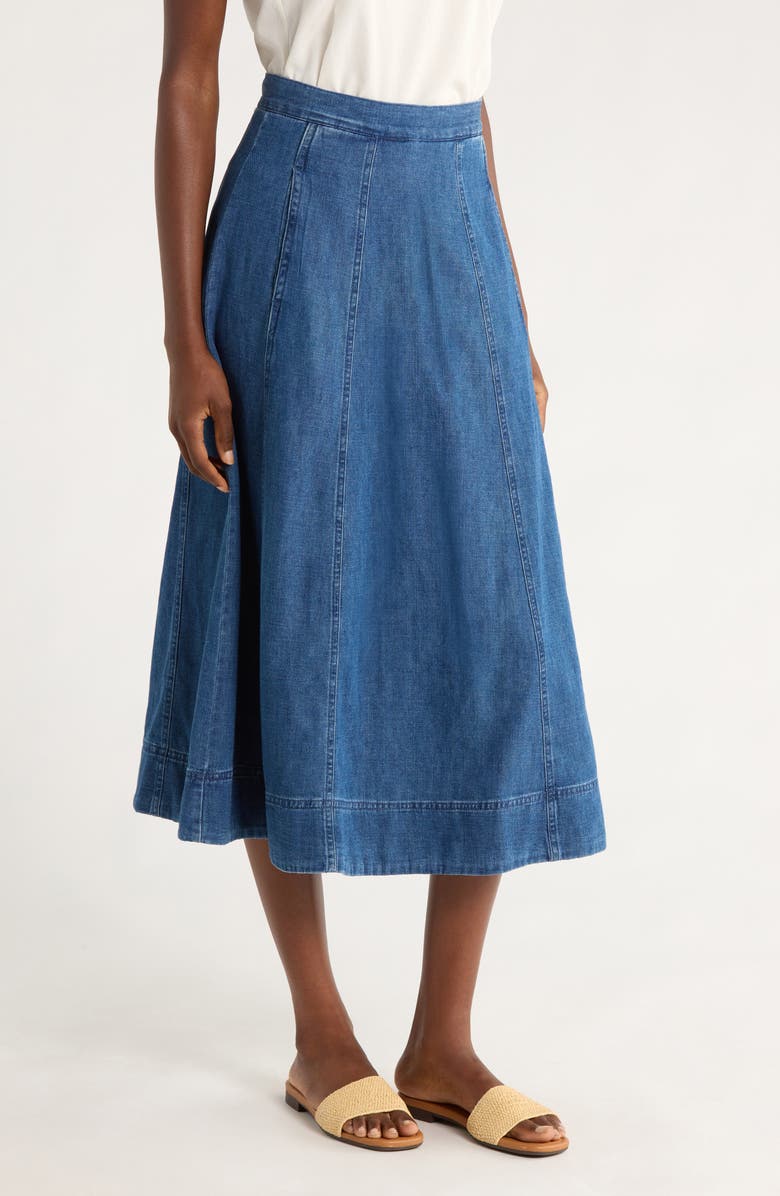 Marine Layer Lainey Denim Skirt, Alternate, color, Medium Wash