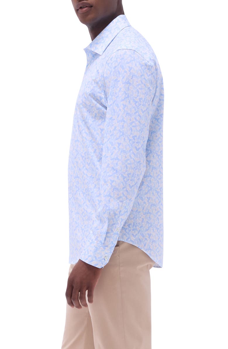 Bugatchi James OoohCotton<sup>®</sup> Abstract Button-Up Shirt, Alternate, color, Air Blue