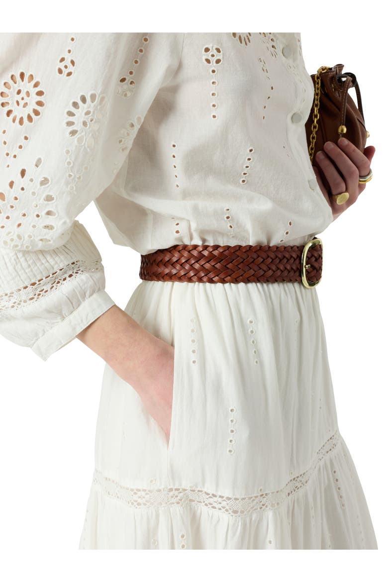 Jaly Embroidered Tiered Maxi Skirt, Alternate, color, Ecru