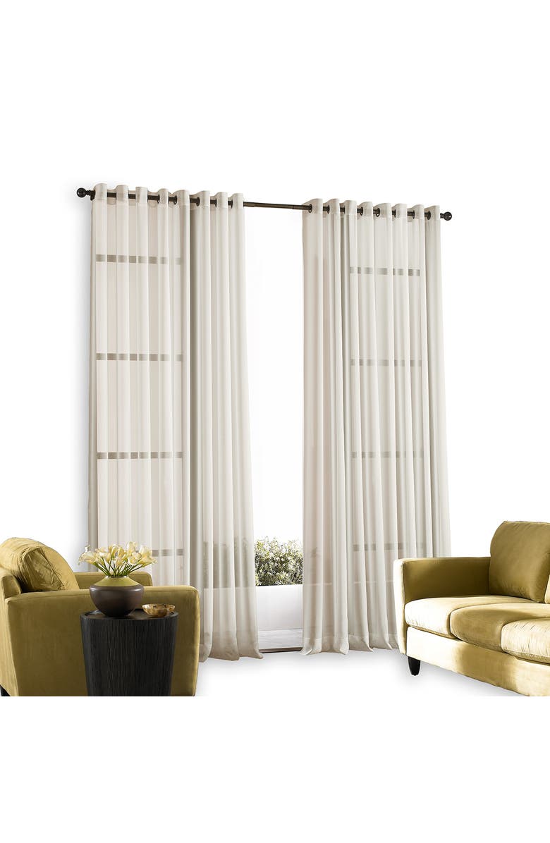 CURTAINWORKS Soho Voile Grommet 108-Inch Curtain Panel, Main, color,