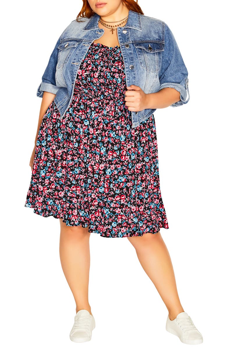 City Chic Denim Crop Jacket, Alternate, color, 