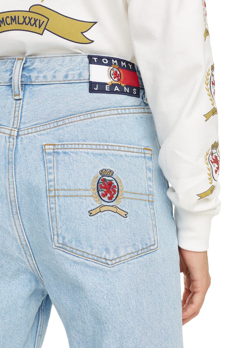 TOMMY JEANS Crest Capsule Mom Jeans, Alternate, color, 