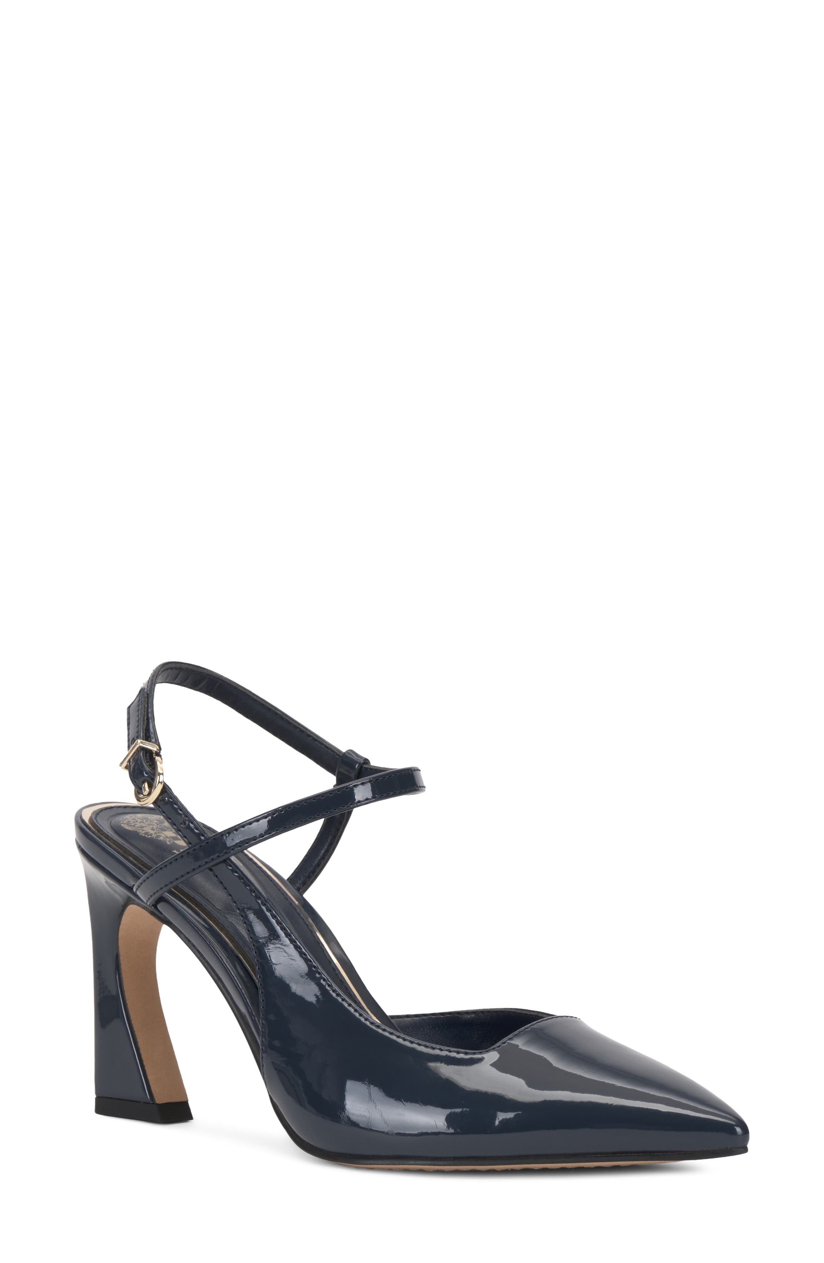 Bevarin Leather Pointed Toe Pump, Main, color, DEEP NAVY