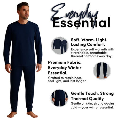 Benben Mens 2 Pack Thermal Set 4 Piece Top And Bottom Full Sets In Gray