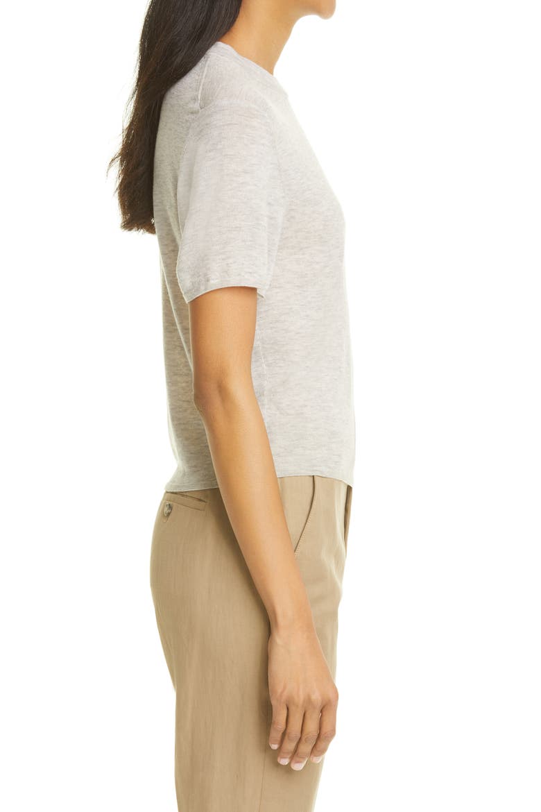Easy Wool Blend Short Sleeve Sweater, Alternate, color, LIGHT GREY